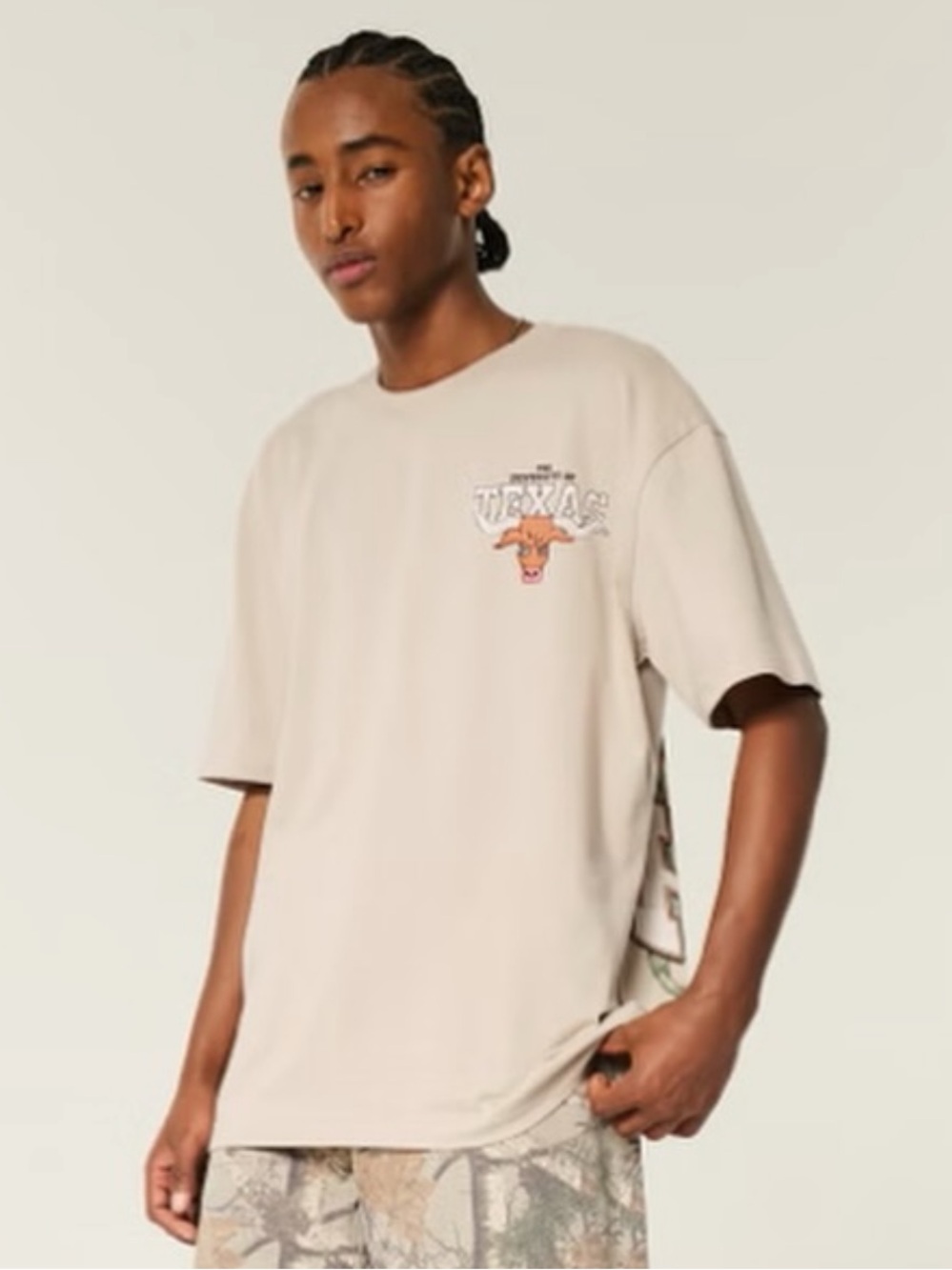Hollister University of Texas Graphic Boxy Fit T-Shirt Texas Longhorns Men’s XS